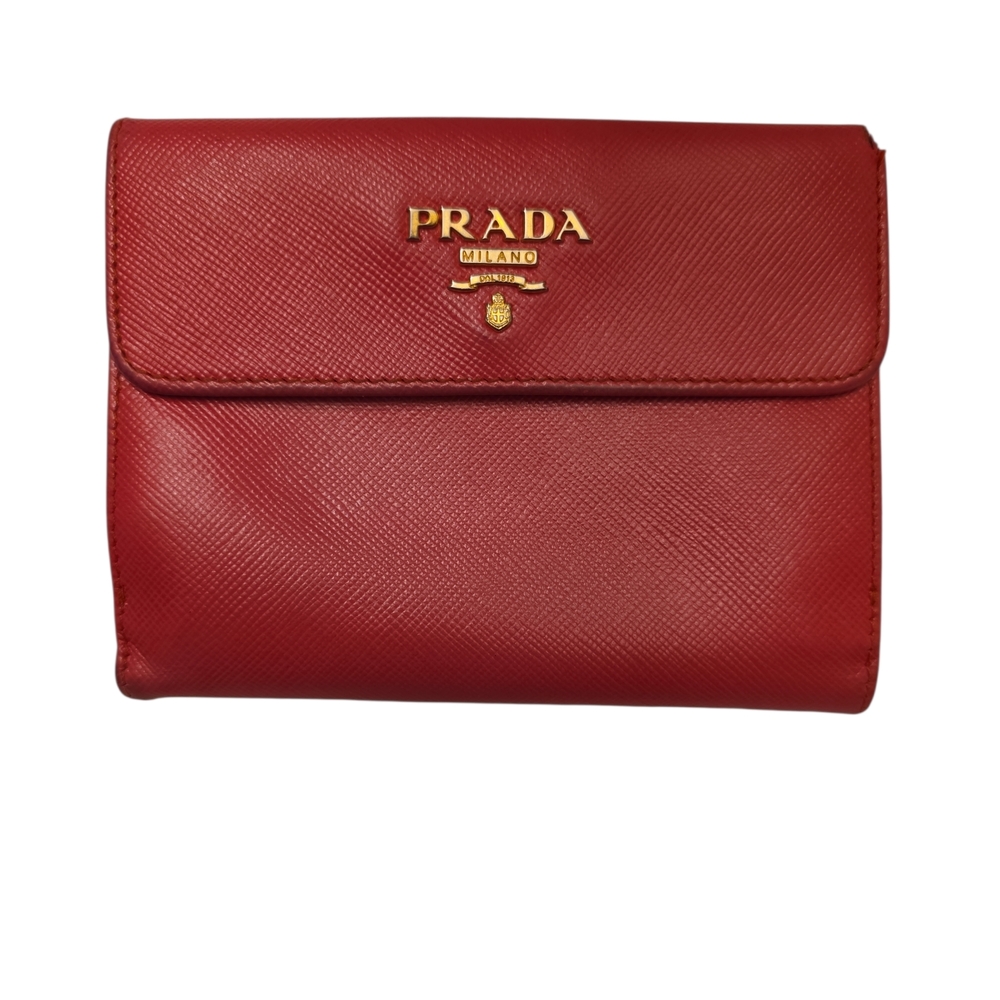 PRADA Peonia Saffiano Leather Wallet (164) With COA